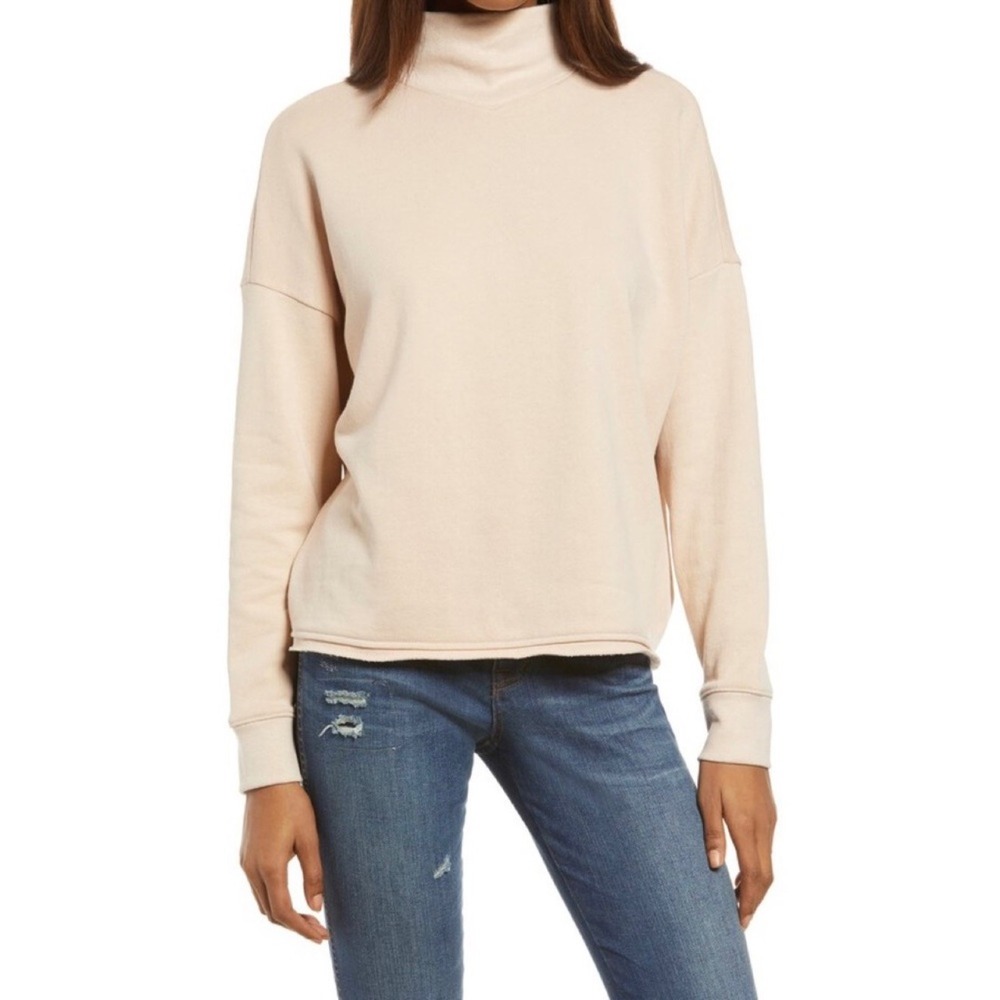 Madewell Avalon Pink Hemp-Cotton‎ Mockneck Sweatshirt Size Medium